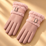 Marisol Suede-Look Fleece-Cuff Gloves