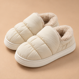 Nora Quilted Fleece-Lined Platform Slippers