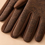 Verena Jacquard Paisley-Pattern Wrist Gloves