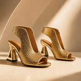 Vittoria Metallic Textured Heels