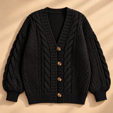 Rosalind Cable-Knit Button-Front Cardigan