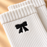 Bellissima Ribbed Knit Bow Socks