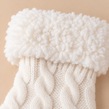 Odette Cable-Knit Fleece-Cuff Slipper Socks