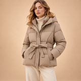 Greta Belted Hooded Puffer Jacket