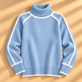 Thea Piped-Trim Raglan Roll-Neck Jumper