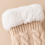 Odette Cable-Knit Fleece-Cuff Slipper Socks