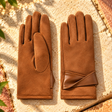 Livia Suede-Look Wrap-Cuff Gloves