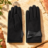 Livia Suede-Look Wrap-Cuff Gloves