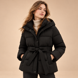 Greta Belted Hooded Puffer Jacket