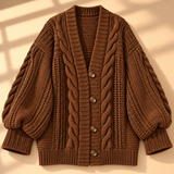 Rosalind Cable-Knit Button-Front Cardigan