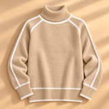 Thea Piped-Trim Raglan Roll-Neck Jumper
