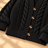Rosalind Cable-Knit Button-Front Cardigan