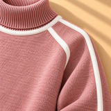 Thea Piped-Trim Raglan Roll-Neck Jumper