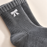 Bellissima Ribbed Knit Bow Socks