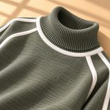 Thea Piped-Trim Raglan Roll-Neck Jumper