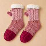 Linnea Cable-Knit Fleece-Lined Slipper Socks