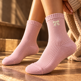 Bellissima Ribbed Knit Bow Socks