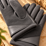 Livia Suede-Look Wrap-Cuff Gloves