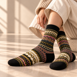 Nordic Knit Cushioned Crew Socks