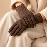 Verena Jacquard Paisley-Pattern Wrist Gloves