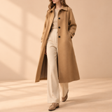Rosalind Wool-Blend Belted Long Coat