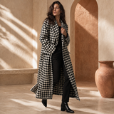 Bellagio Houndstooth Long Coat