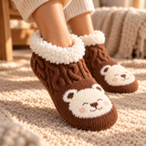 Odette Cable-Knit Critter Slipper Socks