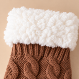 Odette Cable-Knit Fleece-Cuff Slipper Socks