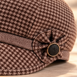 Odessa Houndstooth Wool-Blend Cap