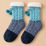 Linnea Cable-Knit Fleece-Lined Slipper Socks