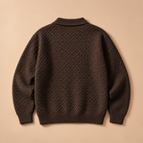 Rafferty Chevron-Knit Polo Collar Sweater