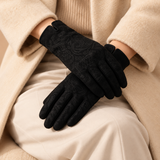 Verena Jacquard Paisley-Pattern Wrist Gloves