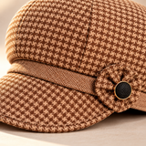 Odessa Houndstooth Wool-Blend Cap