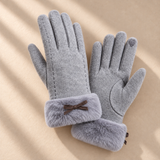 Clara Bow-Cuff Fleece Gloves