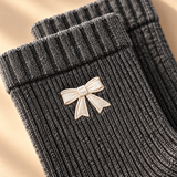 Bellissima Ribbed Knit Bow Socks