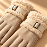 Marisol Suede-Look Fleece-Cuff Gloves