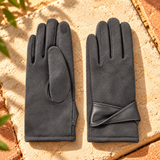 Livia Suede-Look Wrap-Cuff Gloves