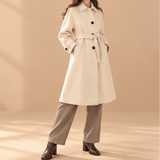 Rosalind Wool-Blend Belted Long Coat