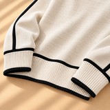 Thea Piped-Trim Raglan Roll-Neck Jumper