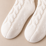 Odette Cable-Knit Fleece-Cuff Slipper Socks