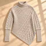 Odette Cable-Knit Asymmetric Roll-Neck Jumper