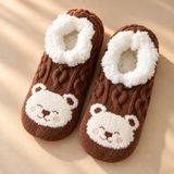 Odette Cable-Knit Critter Slipper Socks