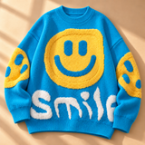 Willa Smiley-Motif Crew-Neck Knit Jumper