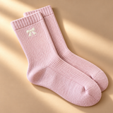 Bellissima Ribbed Knit Bow Socks