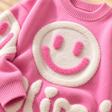Willa Smiley-Motif Crew-Neck Knit Jumper