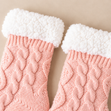 Odette Cable-Knit Fleece-Cuff Slipper Socks