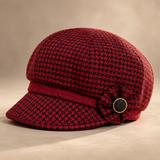 Odessa Houndstooth Wool-Blend Cap