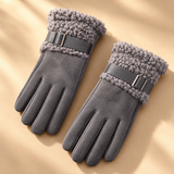 Marisol Suede-Look Fleece-Cuff Gloves