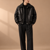 Corbin Faux-Leather Sherpa Collar Bomber Jacket