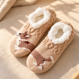 Odette Cable-Knit Critter Slipper Socks
